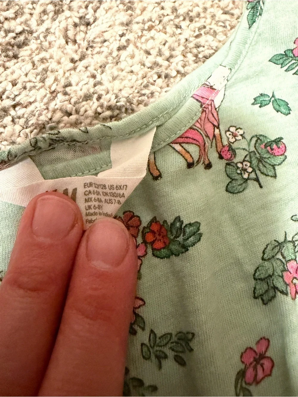 H&M Mint Green Unicorn & Floral Summer Dress